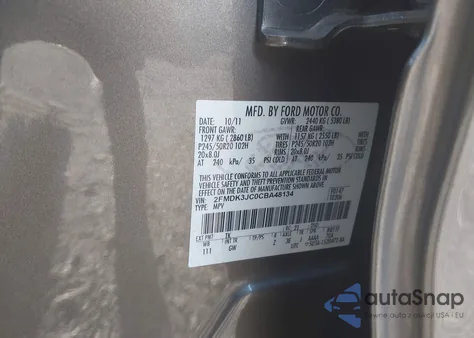 2012 Ford Edge Sel from USA, damaged, VIN 2FMDK3JC0CBA48134